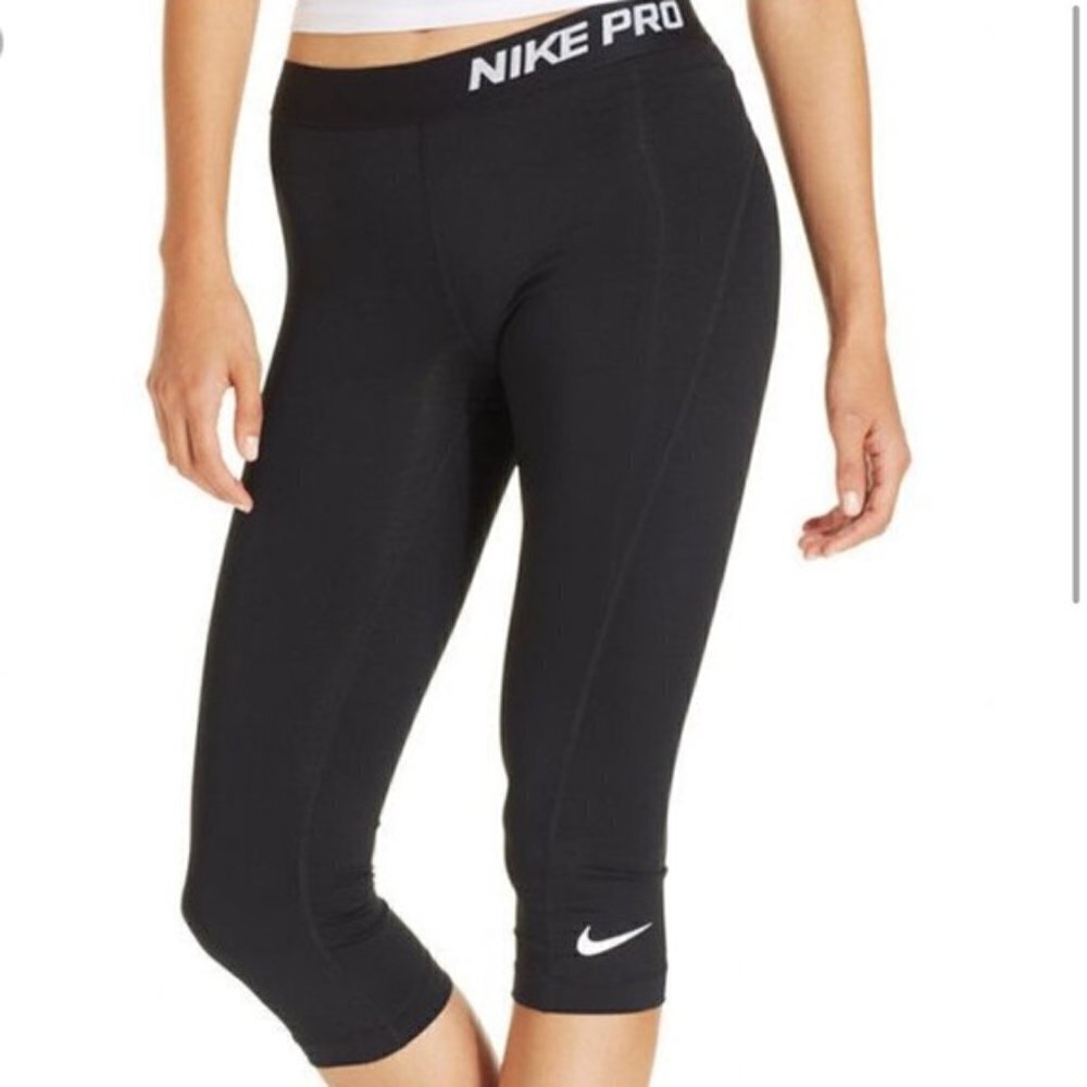 Nike Pro Black Dri-Fit Black Leggings Tights Pants Size Small